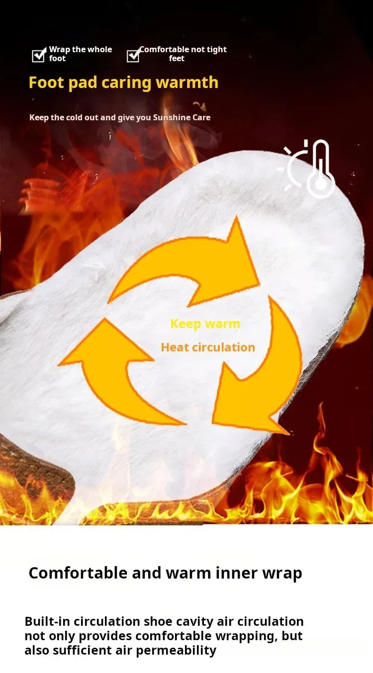 Fall Peanuts Slippers Half Pack Cotton Boken Shoes Men Slippers Autumn and Winter New Item Cowhide Real Wool Half Pack Boken Oak Sole External Sandal