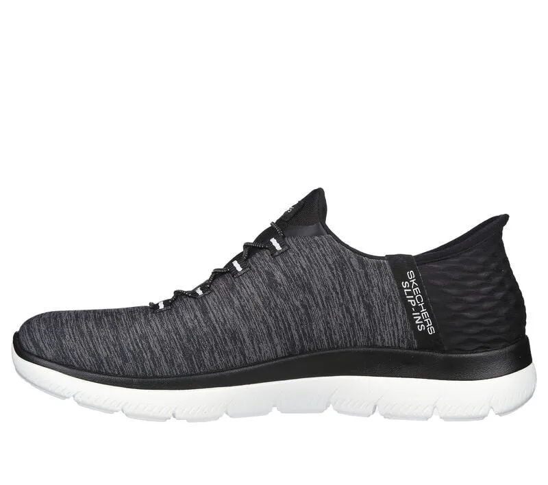 Skechers Ladies Black/White Summits Dazzling Haze Shoes Adidas Cloud Shoes
