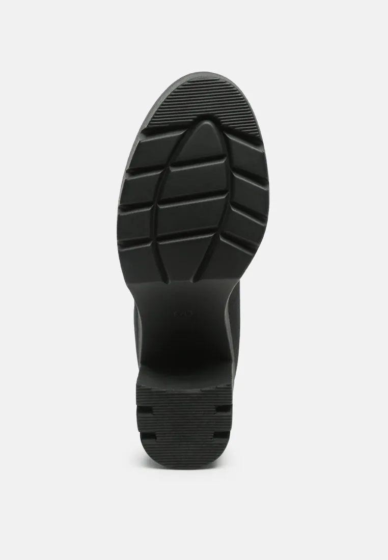 Thick Adidas Shoes Zinnia Knitted Block Heeled Boots