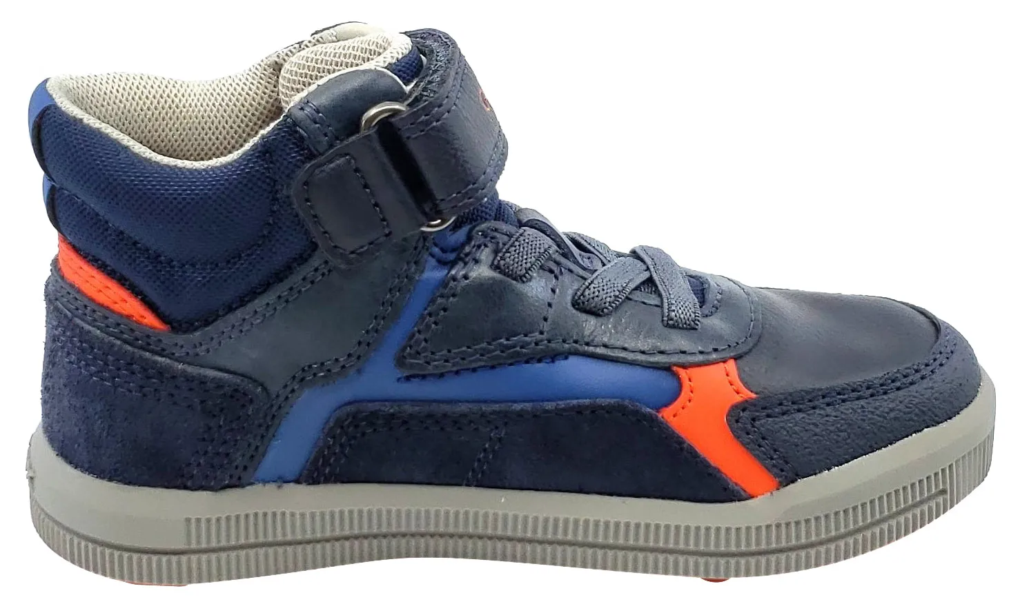 Asics Gel-noosa Tri 14 Running Shoes Geox Navy Grey Leather Textile Sneaker Hook and Loop Elastic Junior for Boy's