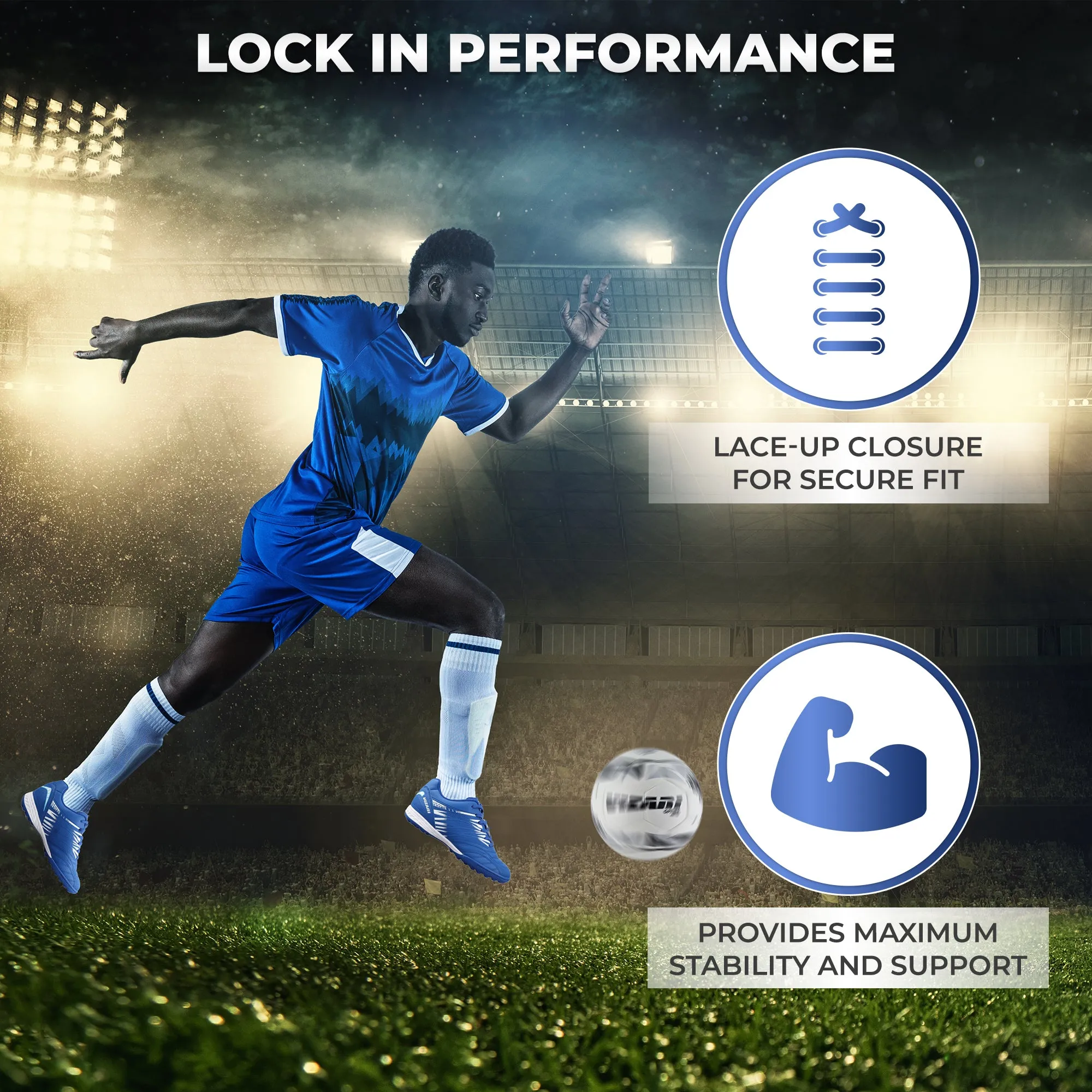 Shoe Store Asics Valencia Turf Soccer Shoes - Royal/White