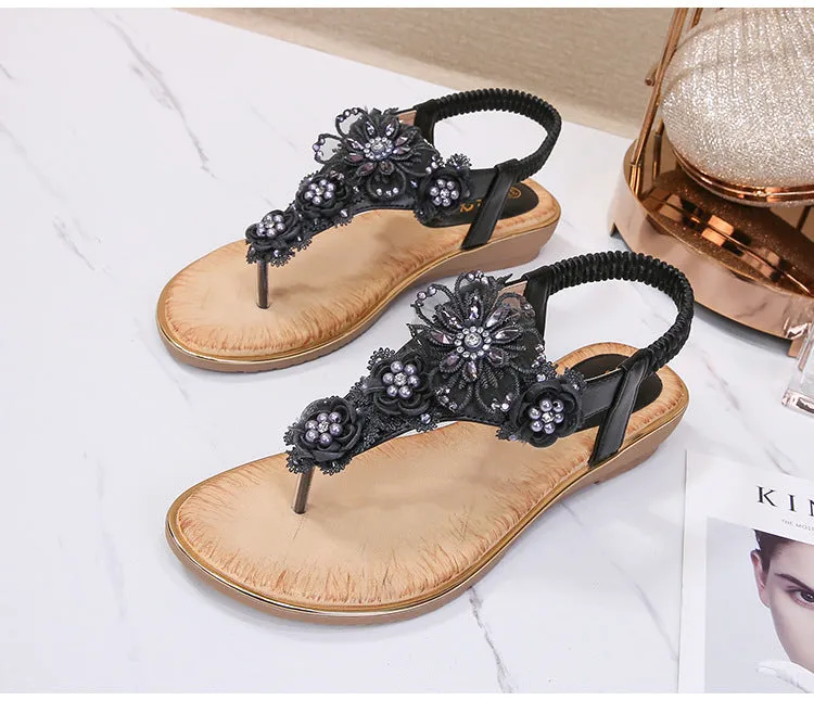 Vanccy Open Toe Flowers Bohemian Sandals Asics Shoes Gel Venture 7