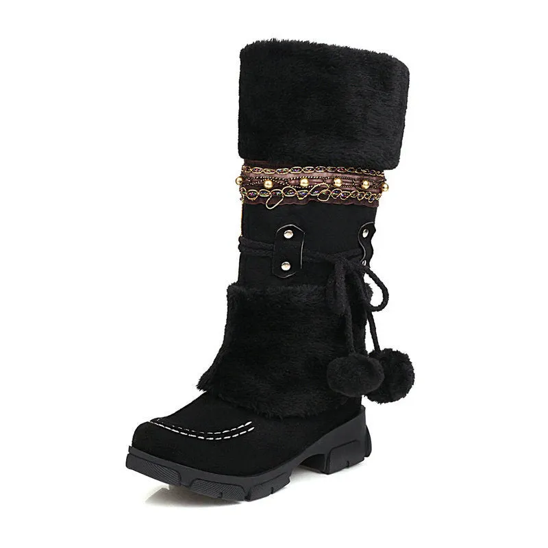 Snow Boots Chicago Vintage Winter Warm Snow Boots for Women