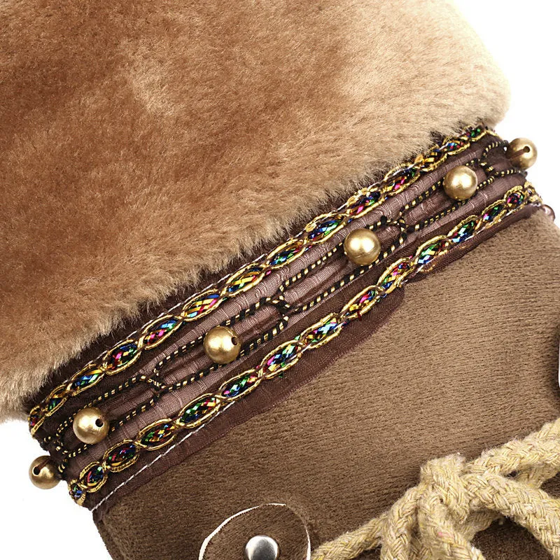 Vintage Winter Warm Snow Boots for Women Snow Slip On Boots