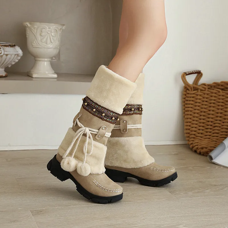 Italian Greyhound Snow Boots Vintage Winter Warm Snow Boots for Women