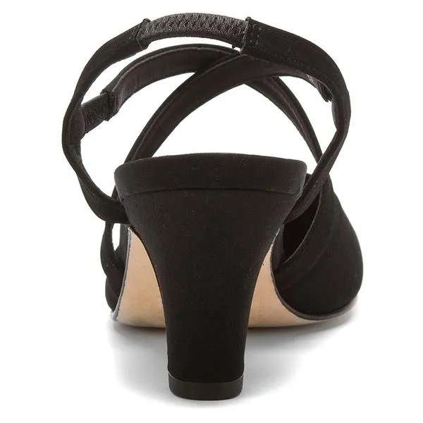 Modern Dress Shoes Walking Cradles Caliente Heel Black Micro (Women's)