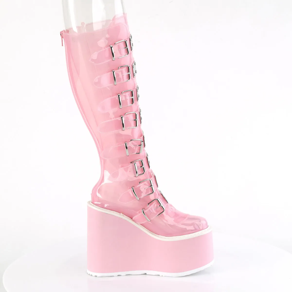 5 Inch Platform SWING-815C Baby Pink King Toe Work Boots