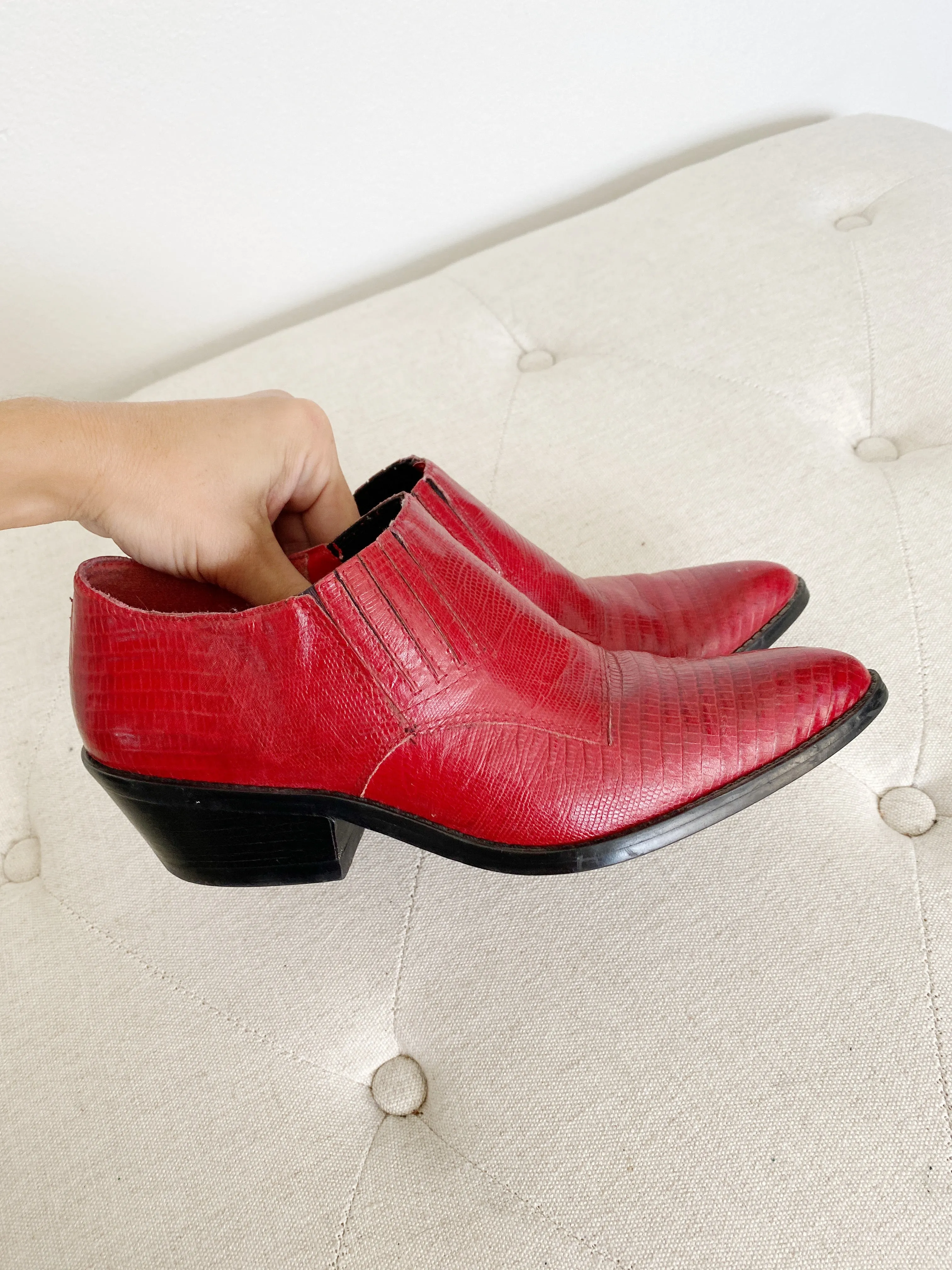 Western Vintage Circle S 90's Red Boots 8 Adidas Shoe Code