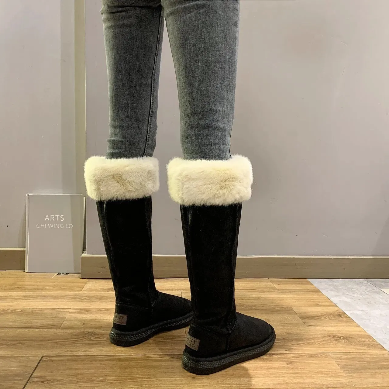 Everest Snow Boot Winter Boots for Women Fleece Warm Snow Shoes Luxury Designer Furry Thigh High Boots Female Comfort Flats Long Footwear