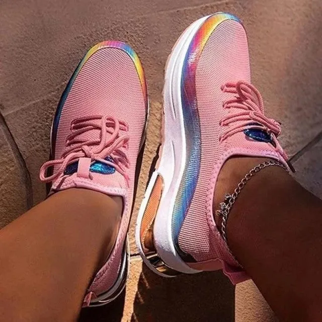 Women Colorful Cool Sneaker Ladies Lace Up Vulcanized Shoes Casual Female Flat Comfort Walking Shoes Woman 2020 Fashion Best Carbon Plate Running Shoes For Feet