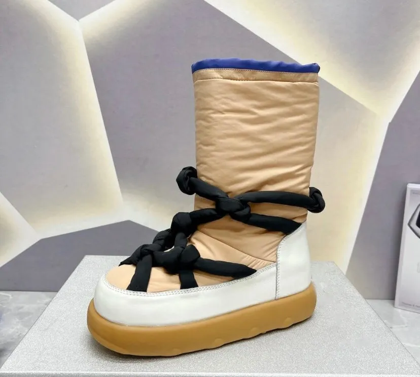 Women Fashion Warm Color Patchwork Snow Boots Snow Boots Cheap Online