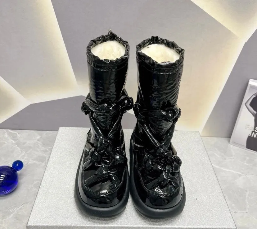 Women Fashion Warm Color Patchwork Snow Boots Snow Boots At Tractor Supply