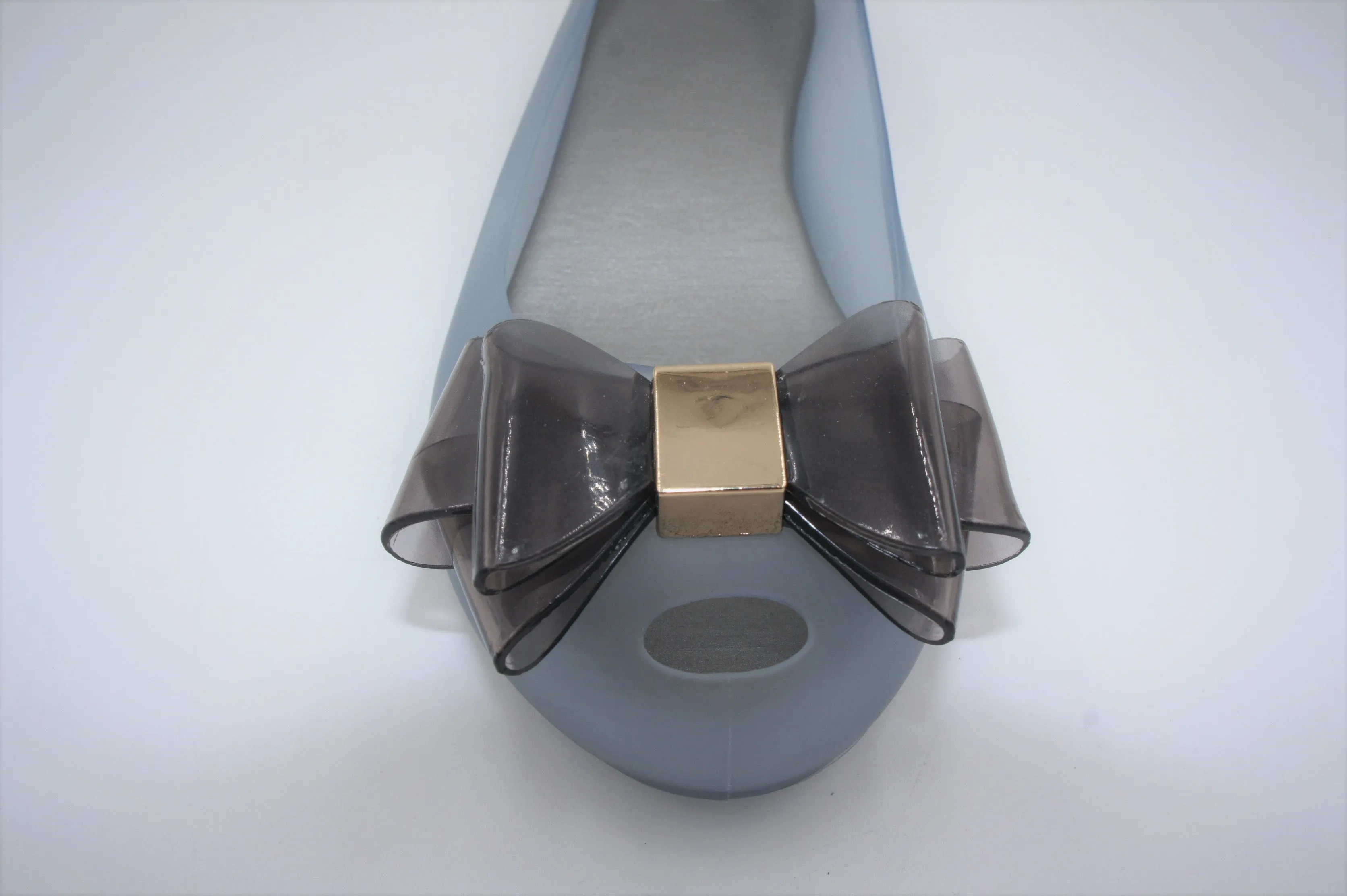 Women Flat Jelly Ballet Slip-On Peep Toe Shoes Sandal BG-506 BLUE Unique Flat Shoes