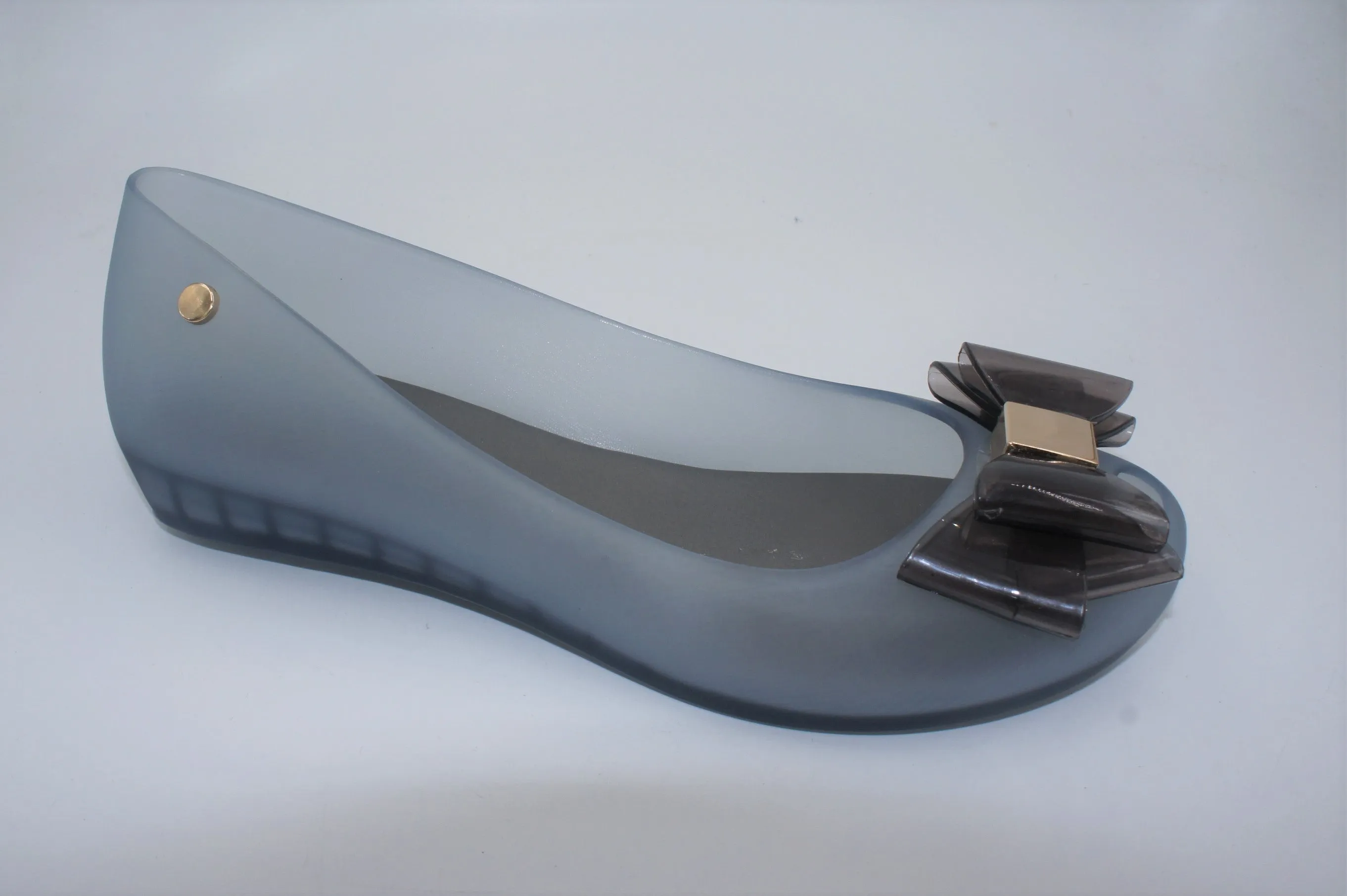 Women Flat Jelly Ballet Slip-On Peep Toe Shoes Sandal BG-506 BLUE Flat Closed Shoes