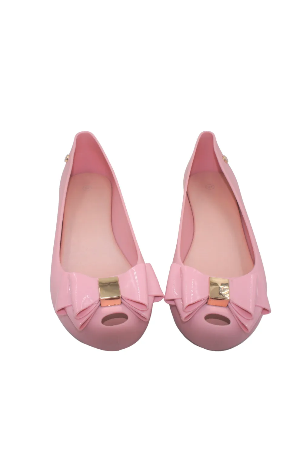 Shoes Flat Feet Women Flat Jelly Ballet Slip-On Peep Toe Shoes Sandal BG-506 PINK