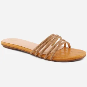 Women "Ethel" Stone Strap Slip On Slippers Cozette Slippers