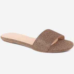 Women "Margaret" slipon  decorated slippers Faux Fur Slide Slippers