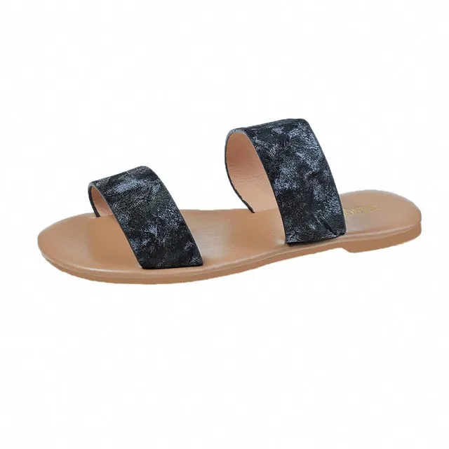 Women Slipper Leopard Stylish Female Shoes Casual Vintage Roman Platform Flat Slippers Sandals Shoes Sapatos Novos Senhoras Best Flat Shoes For Teachers