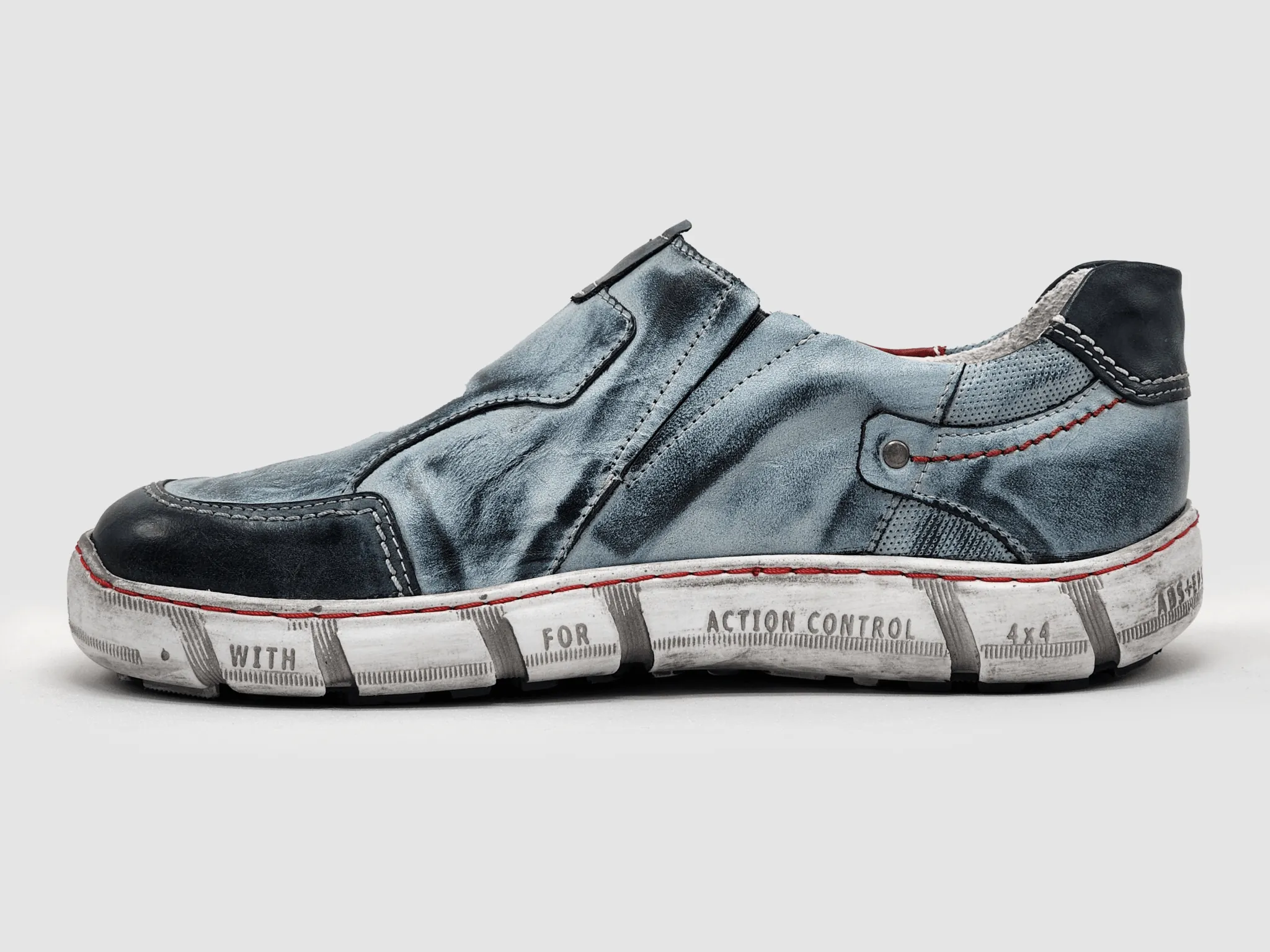 Women's Action Zip-Up Leather Shoes - Blue Japan Asics Wrestling Shoes