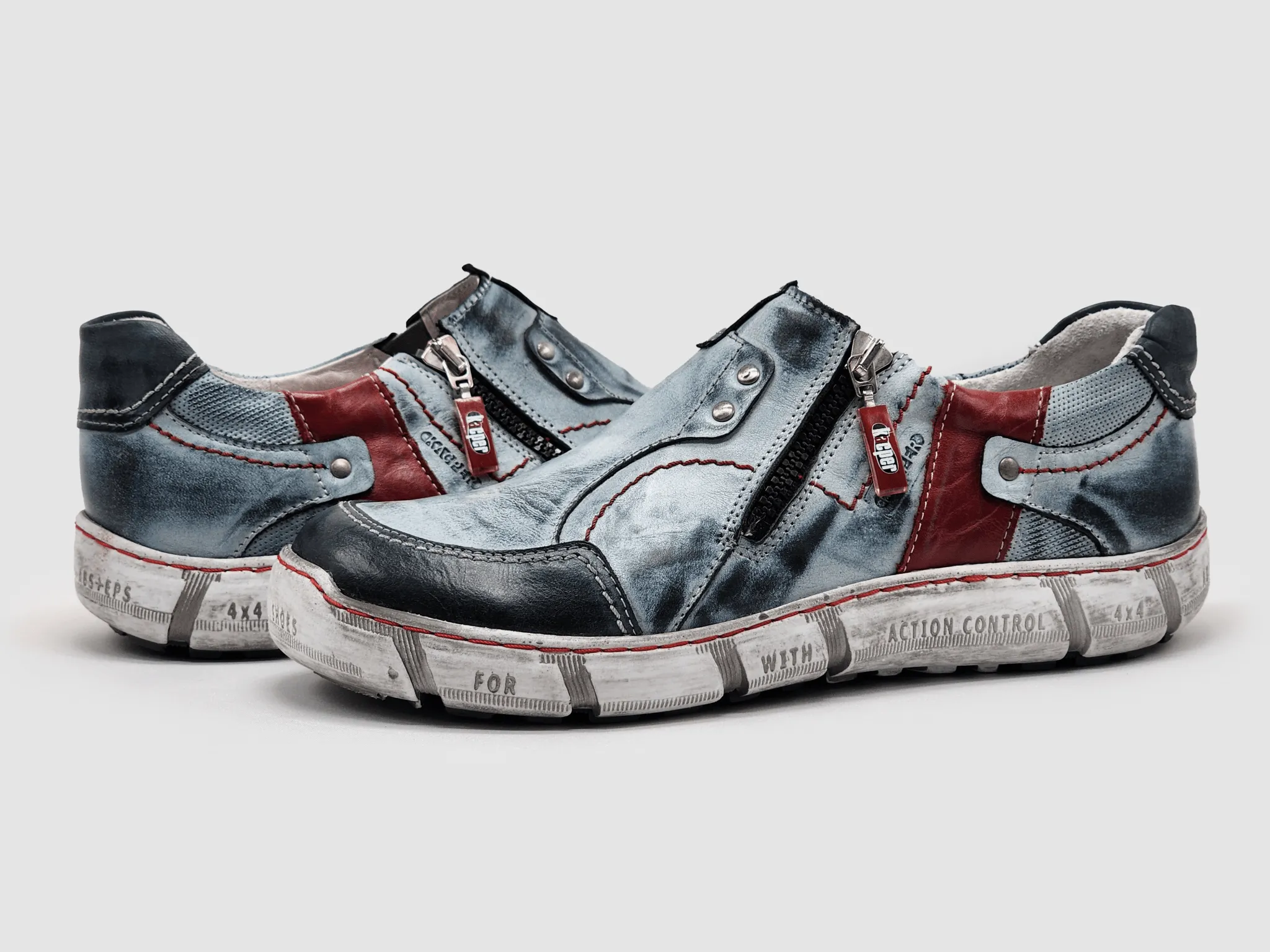 Asics Ff Turbo Running Shoes Women's Action Zip-Up Leather Shoes - Blue