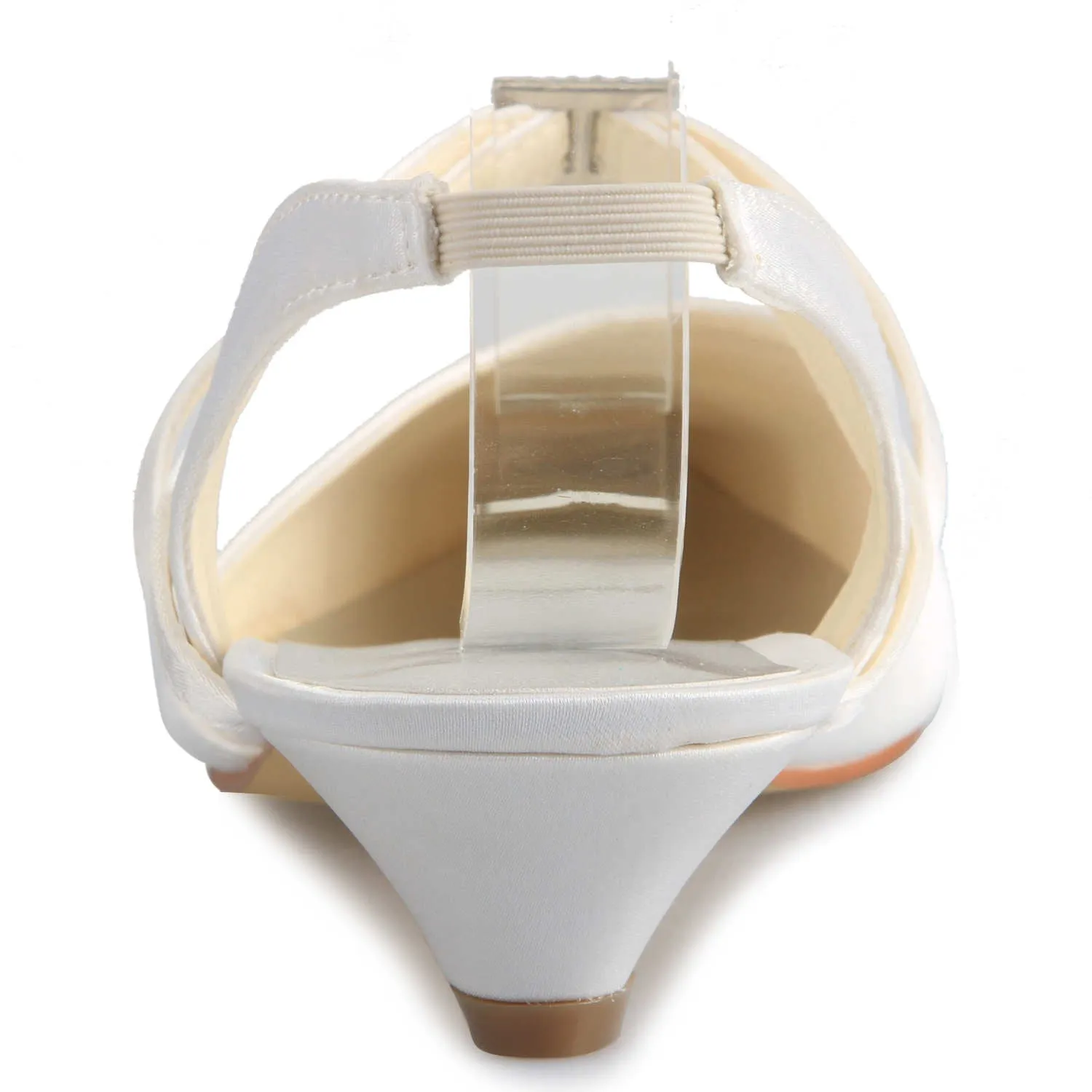 Women's Bridal Shoes Closed Toe 1.18" Low Heel Comfort Satin Pumps Wedding Shoes Maison Margiela Dress Shoes