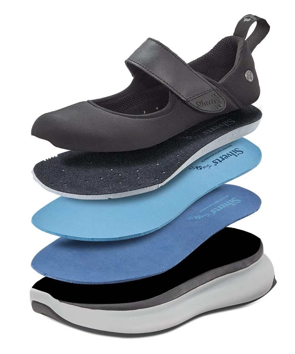 Women's Extra Wide Mary Jane Walking Shoes with Easy Touch