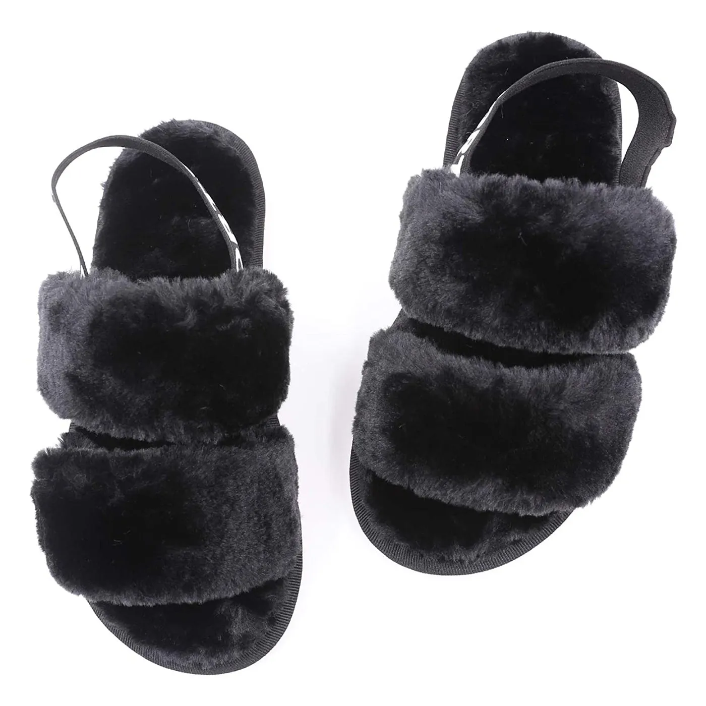 Heeled Ballet Slippers Women's House Fuzzy Sandals Slipper
