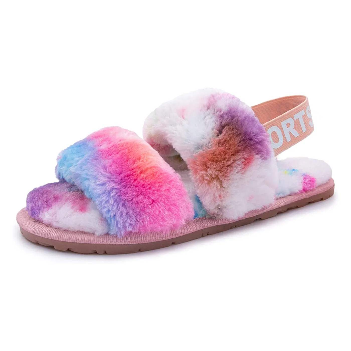 Sea Slippers Women's House Fuzzy Sandals Slipper(Tie Dye)