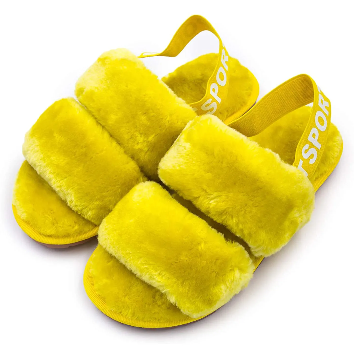 Oofos Slippers Women's House Fuzzy Sandals Slipper(Yellow)