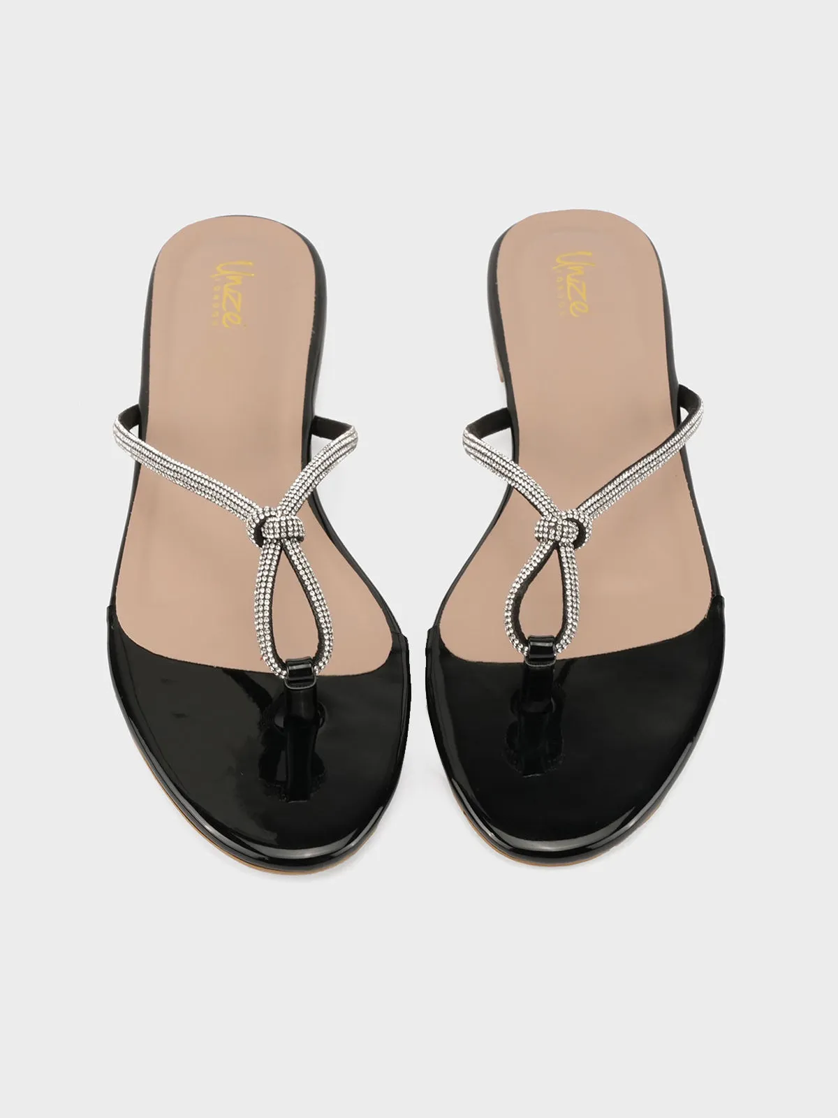 Womens "FUXIA" Embellished Flat Slippers Daisy Slippers