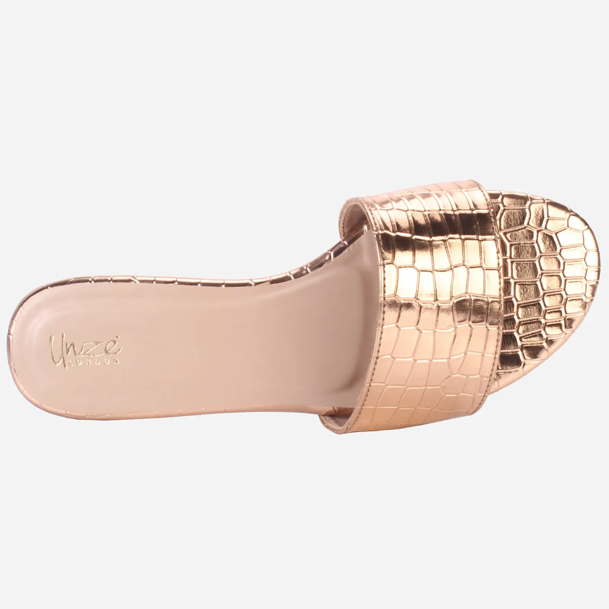 Step Two Slide Womens "ROSA" Shimmer Summer Flat Slippers