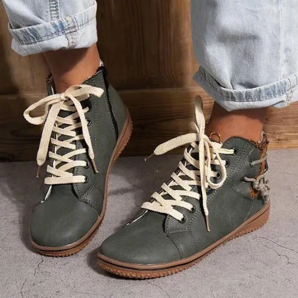 Women's Retro Casual Flat Lace-Up Booties 65561992S Adidas Running Running Shoes