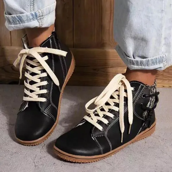 Special Adidas Shoes Women's Retro Casual Flat Lace-Up Booties 65561992S