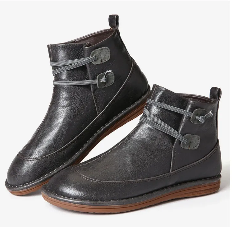 Grand Court Shoes Adidas Womens Stitching Slip On Solid Color Slip Resistant Winter Ankle Boots 2022 Shoes