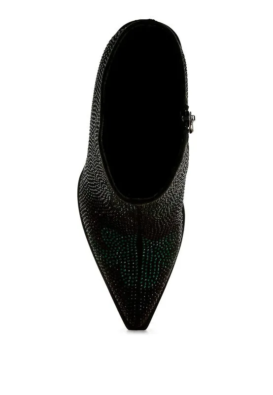 Adidas Shoe Size Chart Cm Zarka Rhinestones Embellished Block Heel Boots